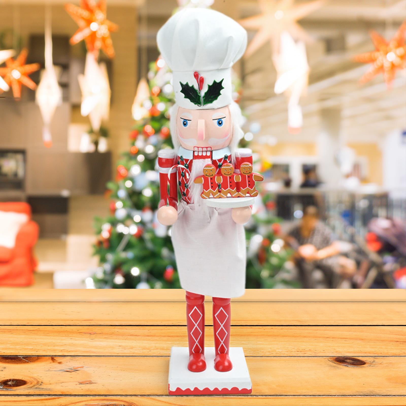Nutcracker Figurine - รูปปั้นนัทแครกเกอร์คริสต์มาส รูปปั้นไม้ ของตกแต่งบ้าน งานประติมากรรม สำหรับงานปาร์ตี้เทศกาล ของตกแต่งโต๊ะกลางในฤดูหนาว